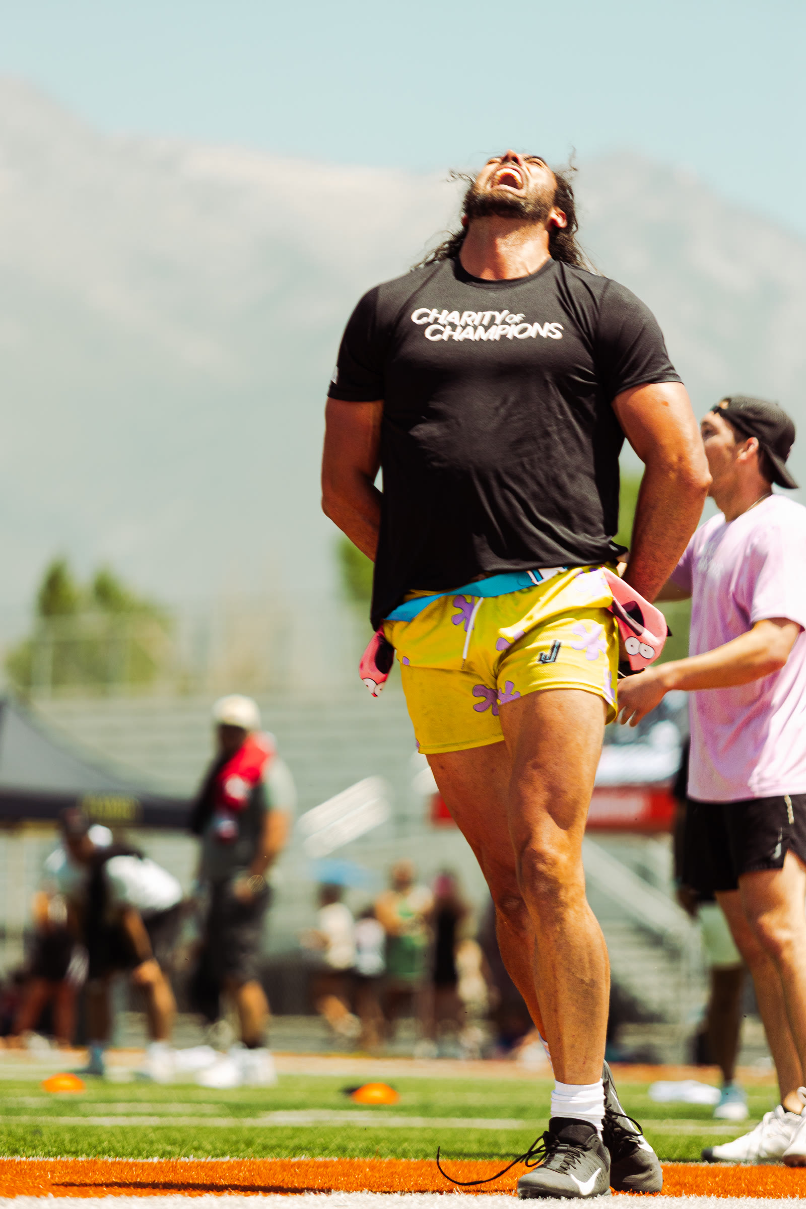 Athlete celebrating with raw emotion on the field